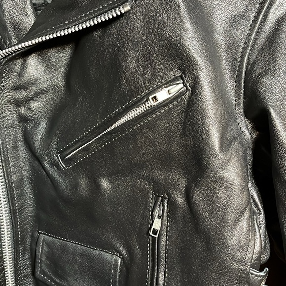 Unik black leather biker jacket - Picture 3 of 5